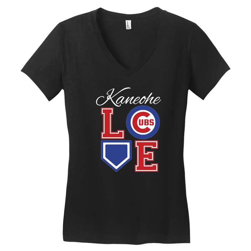 Kaneohe Little League Cubs - LOVE - Women's V-Neck T-Shirt