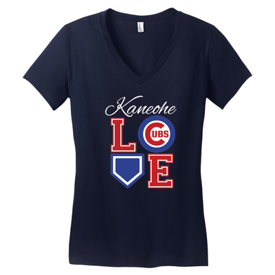 Kaneohe Little League Cubs - LOVE - Women's V-Neck T-Shirt