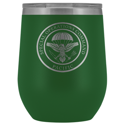 Special Operations Command Pacific (SOCPAC) - 12oz Laser Etched Stemless Wine Tumbler