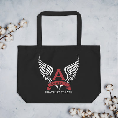 Angel's Heavenly Treats - Large Organic Tote Bag (Black)