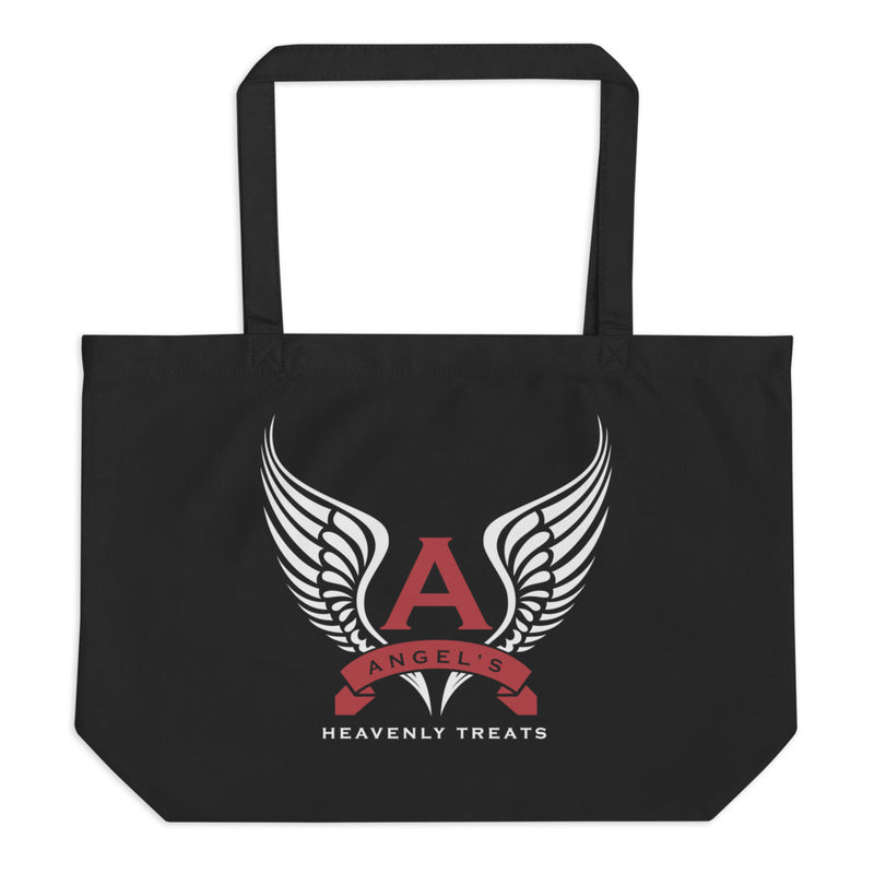 Angel's Heavenly Treats - Large Organic Tote Bag (Black)